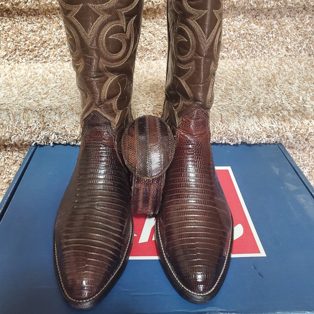 Nacona Lizard Brown Western/Cowboy Boots (Men's Size - 9) w/ matching Belt